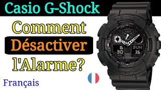 Montre Casio GShock  Comment Désactiver lAlarme  en français [upl. by Asnerek]