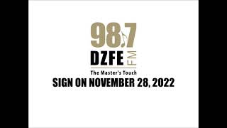 DZFEFM 987 MHz Sign ON November 28 2022 [upl. by Mastic609]