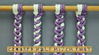 4 Technique Multicolor Crooked Half Hitch Knot  Macrame Knot Tutorial [upl. by Avilo]