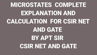 MICROSTATES IN DIFFERENT CONDITIONS EXAMPLES INORGANIC SPECTROSCOPY BY APT SIR AIR 48 NET GATE [upl. by Terhune]