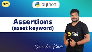 🙋‍♂️ Assertions in Python  Asset keyword  Python By Surendra [upl. by Enelym]