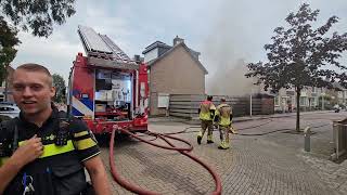 240922 Flinke brand in schuur met zonnepanelen door accu van skelter Beatrixlaan Moerkapelle [upl. by Clark421]