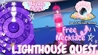 How to Get the Heart of the Ocean Necklace  Lighthouse Quest in Diamond Beach  Royale High [upl. by Leseil]