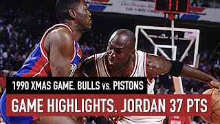 Throwback XMAS 19901225 Chicago Bulls vs Detroit Pistons Full Game Highlights HD Jordan 37 pts [upl. by Ecaroh]