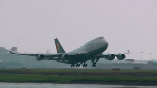 Loud Boeing 747400 Takeoff Lufthansa [upl. by Laeira]