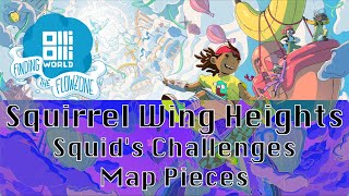 OlliOlli World Finding The Flowzone DLC  Squirrel Wing Heights Squids Challenges  Map Pieces [upl. by Fenn280]