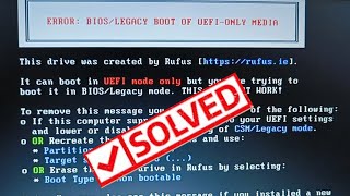 how to fix error bioslegacy boot of uefionly media in hindi [upl. by Glialentn797]