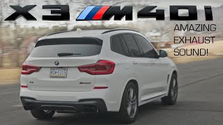 THE BEST X3X4 M40i SOUND BMW X3 M40i with Valvetronic Designs Exhaust  Stock Downpipes [upl. by Narahs]