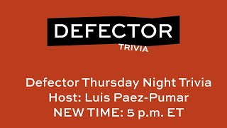 Defector Thursday Night Trivia With Luis PaezPumar 32124  Defector [upl. by Formica]