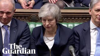 The moment Theresa May loses crucial Brexit deal vote [upl. by Atsahc]