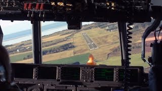 C130J Hercules Cockpit Landing  Training Flight HD [upl. by Aihsia]