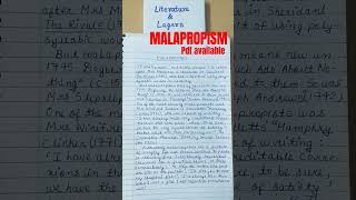 MALAPROPISM IN LITERATURE [upl. by Cindelyn]