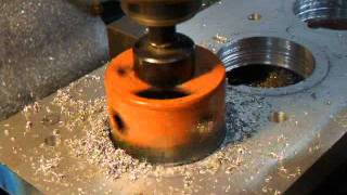 Cutting a Hole with Hole Saw for Torque Plate 1 [upl. by Ydieh]