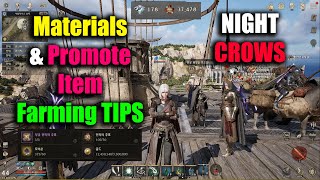 Night Crows Materials amp Promote Item Farming TIPS [upl. by Luhem]