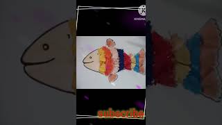 pencil shaving fish drawing painting part 2shorts diy painting 😍🤩😍🌻 [upl. by Nivel]