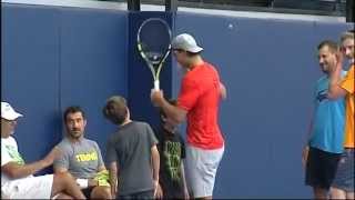 Rafael Nadal and his cute cousins attracting attention at practice [upl. by Eduj428]