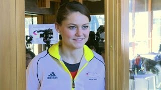 JO2014 Carina Vogt première médaillée dor de saut à skis [upl. by Enitsej723]