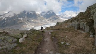 Hiking through Aletsch Arena  Hängebrücke BelalpRiederalp [upl. by Boothe]