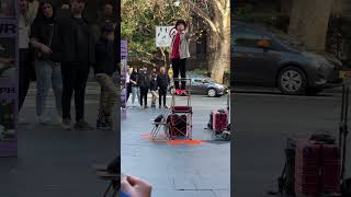 Magician Performer Infront of the Queen Victoria Building Sydney qvb building buildings [upl. by Ilojne31]