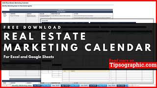 Real Estate Marketing Calendar Template for Excel Free n Printable 🡆 httpbitly2KS3sLR [upl. by Merp]