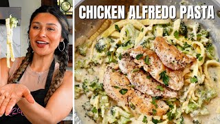 How To Make KETO amp LOW CARB Creamy Chicken Alfredo pasta in minutes [upl. by Yrrol]