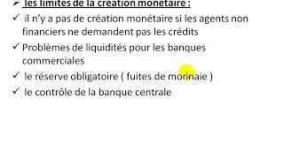 Économie monétaire S3 partie 11 quot la création monétaire EP3  les limites de la création quot [upl. by Drofiar]