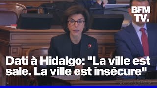 quot12000 parisiens quittent la capitale chaque annéequot au conseil de Paris Dati face à Hidalgo [upl. by Orvil]