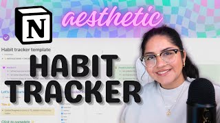 aesthetic habit tracker in Notion  free template and tutorial [upl. by Laurette]