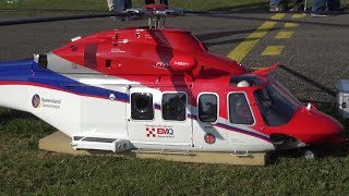 HUGE AGUSTA WESTLAND AW 139 EMERGENCY MANAGMENT QUEENSLAND  SCALE RC TURBINE HELICOPTER [upl. by Dorelia]