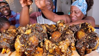 JAMAICAN OXTAILS RICE AN PEAS MUKBANG EATING SHOW [upl. by Belicia787]