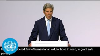 John Kerry USA at UN Ocean Conference  We can not separate the ocean from the climate crisis [upl. by Olihs]