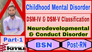 Childhood Mental Disorders MHNPart1 DSMV amp DSMIV Classification amp DisordersBSNPostRN [upl. by Nimra]