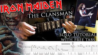 Iron Maiden  The Clansman Janick Gerss guitar solo lesson with tablatures and backing tracks [upl. by Ocirederf220]