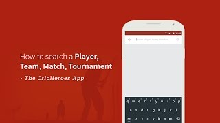 How to Search a Player Team Match Tournament on CricHeroes App Hindi Subtitles [upl. by Lebatsirc999]