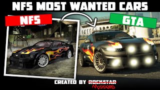 GTA Online  NFS Most Wanted Blacklist Cars and Razor Bonus Car  Created by Modders Cinematic [upl. by Nathalie]