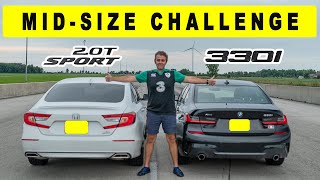 Honda Accord Sport 20t takes on BMW 330i X Drive drag and roll race [upl. by Ardekan473]