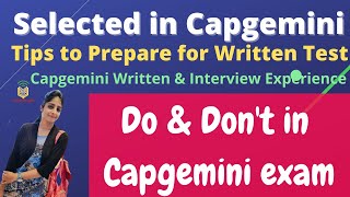 Capgemini written amp Interview Experience Live  Do amp Dont in Exam  Written and Interview Tips [upl. by Felicie]