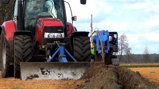 Drainage aanleggen met Inter Drain 1824 T en Case IH Maxxum 125 [upl. by Faxun]