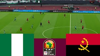 Nigeria 1 vs 0 Angola 2024 CAF match Video Game Simulation PES 2021 [upl. by Adlev]