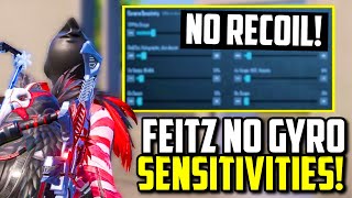 FEITZ NEW SENSITIVITY FOR BETTER HIP FIRE ACCURACY NO GYRO  PUBG Mobile [upl. by Della663]