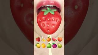 ASMR EMOJI FOOD 🍓🍌🍊🍉🍑🍋🍏🍐이모지 먹방 sped up [upl. by Annay]