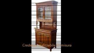 Produzione librerie credenze con alzata cristalliere e vetrine stile 800 firenze milano roma [upl. by Adnorehs675]