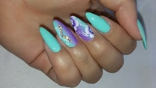 Ombre and One Stroke Flowers Tutorial Semilac [upl. by Anaillil84]