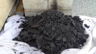 Creosote Removal Residue out of Chimney after Cleaning  Flue Guru [upl. by Llennej]