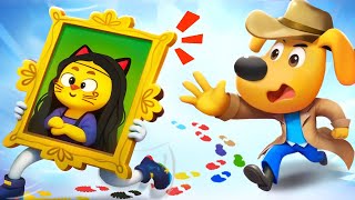 The Masterpiece is Gone Sheriff  Police Chase  Kids Cartoon  Sheriff Labrador  BabyBus [upl. by Enoved654]