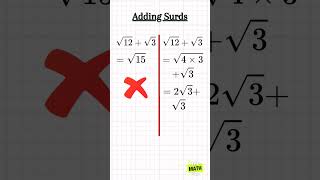 Adding and Subtracting Surds🤔shorts youtubeshorts surds squareroot mathshorts trendingshorts [upl. by Anaeg550]