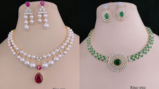 Pearl necklace designs  trending necklace designs [upl. by Airehs422]