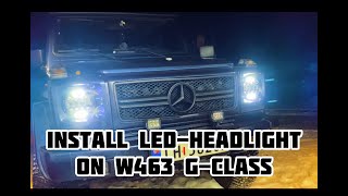 Install ebay LEDheadlight on 463 gclass [upl. by Darach500]