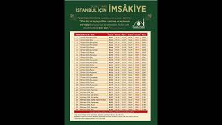 İSTANBUL 2024 RAMAZAN İMSAKİYESİ [upl. by Kacerek]