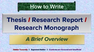 How to Write and Prepare Thesis  Research Monograph  Research Report [upl. by Christalle]